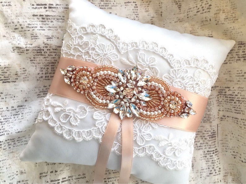 Bridal Garter, Wedding Garter Set, Unique Rose Gold Wedding Garter, Bridal Garter Vintage, Garter with Rose Gold Accents image 4