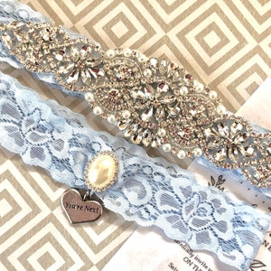 Blue Wedding Garter Set, Something blue bridal garter, Blue Garters for Wedding, Blue Lace Garters, Wedding Garter Blue, Bridal Garter Blue