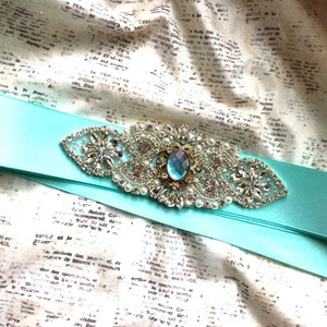 Turquoise bridal sash, Aqua Wedding Sash, Something Blue Sash, Mint Blue Sash, Aqua bridal Sash, Sash Blue, Aqua Bridal Belt, Aqua Sash
