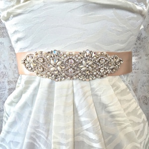 Bridal Sash Belt, Bridal Sash Rhinestone, Bridal Sash Champagne , Rhinestone Belt, Wedding Sash Belt, Wedding Sash, Beaded Sash