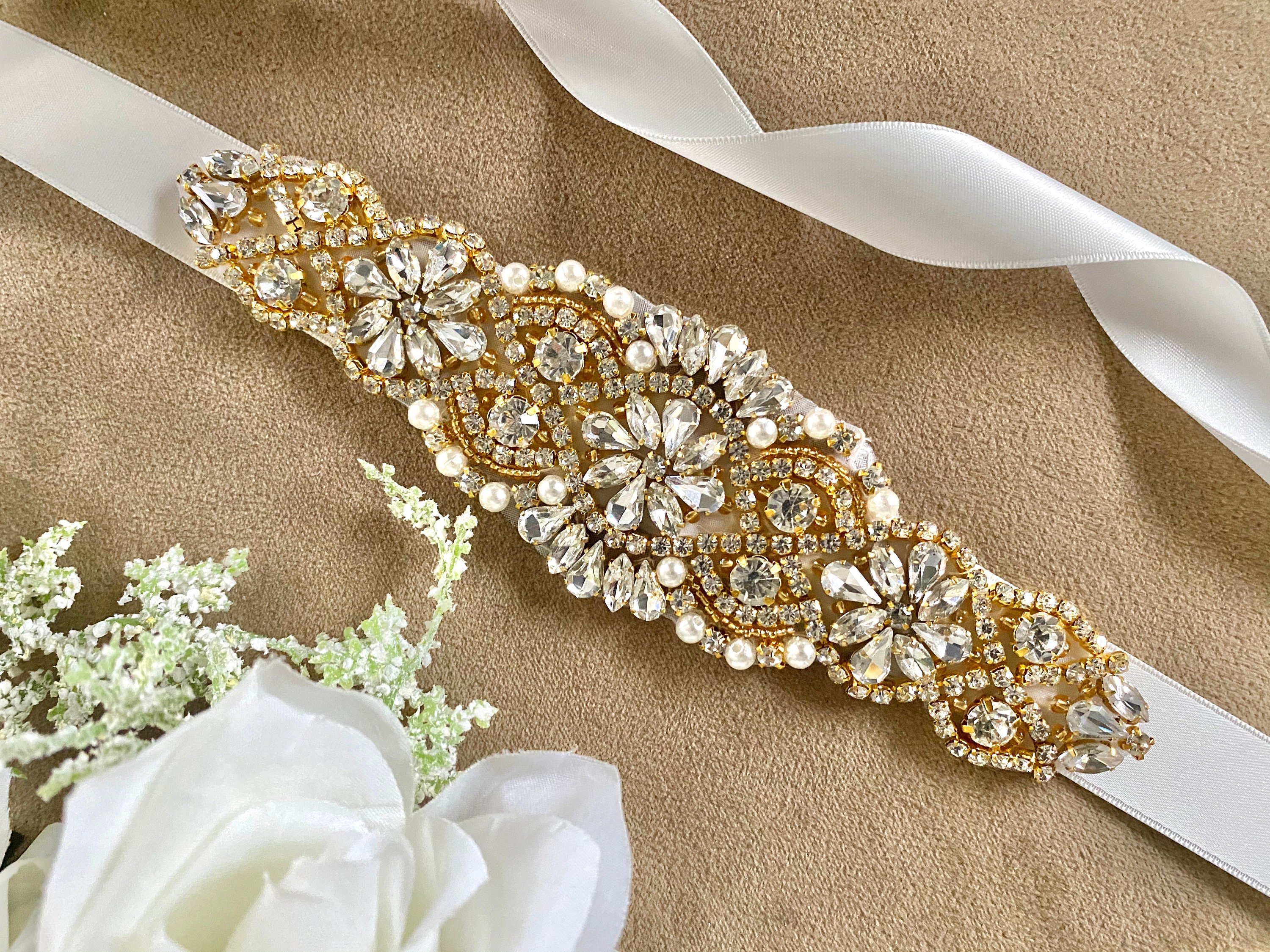 Pearl and Gold Wedding Belt - Etsy