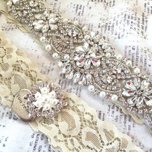 Bridal Garter Set, Beaded Wedding Garter, Bridal Garter Wedding, Rhinestone Garter, Crystal Garter Set, You&#39;re Next Toss Garter, Garter Set
