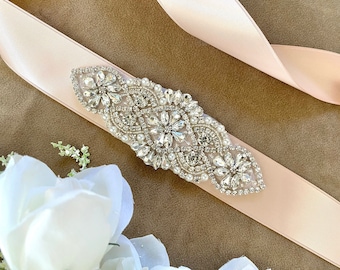 Wedding Sash Belt, Bridal Sash, Rhinestone Wedding Sash, Wedding Belt Rhinestone, Bridesmaids Sash, Blush Sash, Bridal Belt, Sash Belt