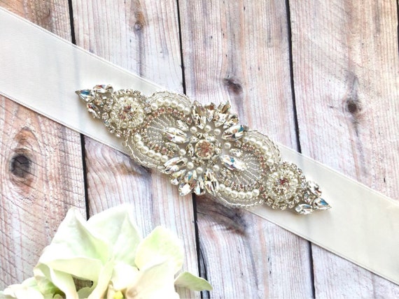 Silver crystal bridal sash belt Silver Crystal Wedding Bridal Belt – Elegant Wedding Waist  main image 4