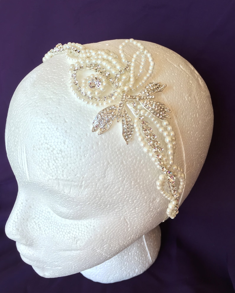 bridal headpiece Pearl Bridal headband Pearl Pearl Hairpiece Pearl Bridal Headband SALE Bridal headpiece vintage Bridal Hairpiece