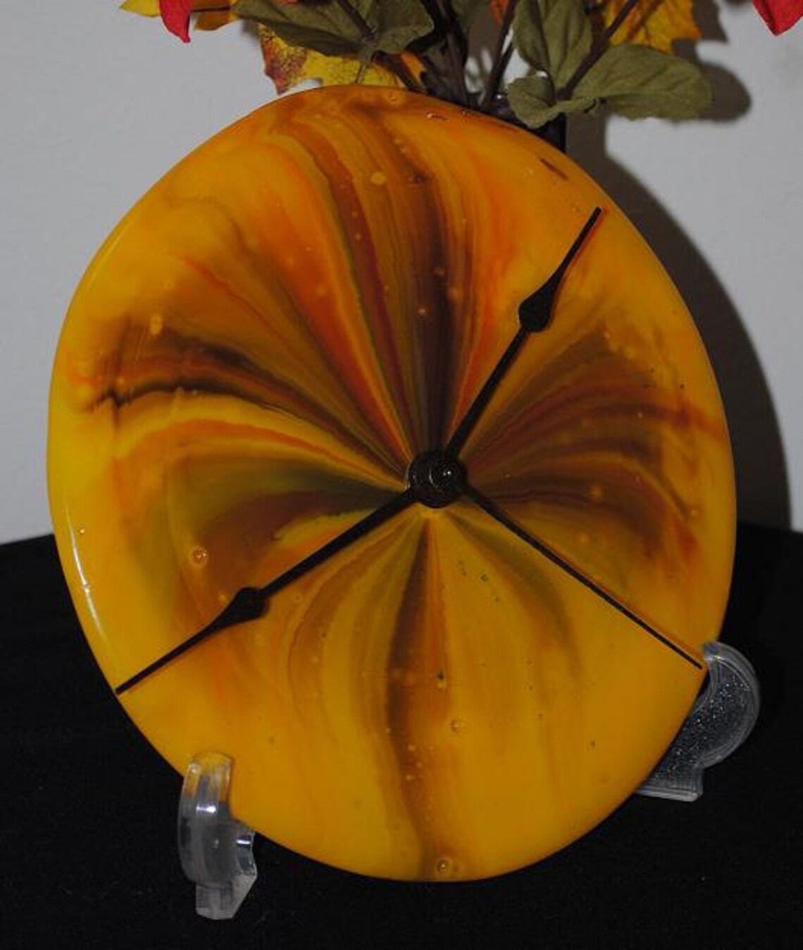 Fused Glass Clock Face of Fall colors Etsy