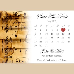 Musik Save the Date Karte, Einladung ""Julie"""