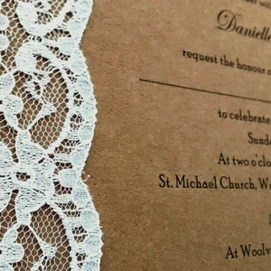 Elegant rustic wedding invitation, "Danielle" flat invitation