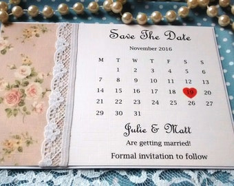 Save the date card,"Julie" Vintage