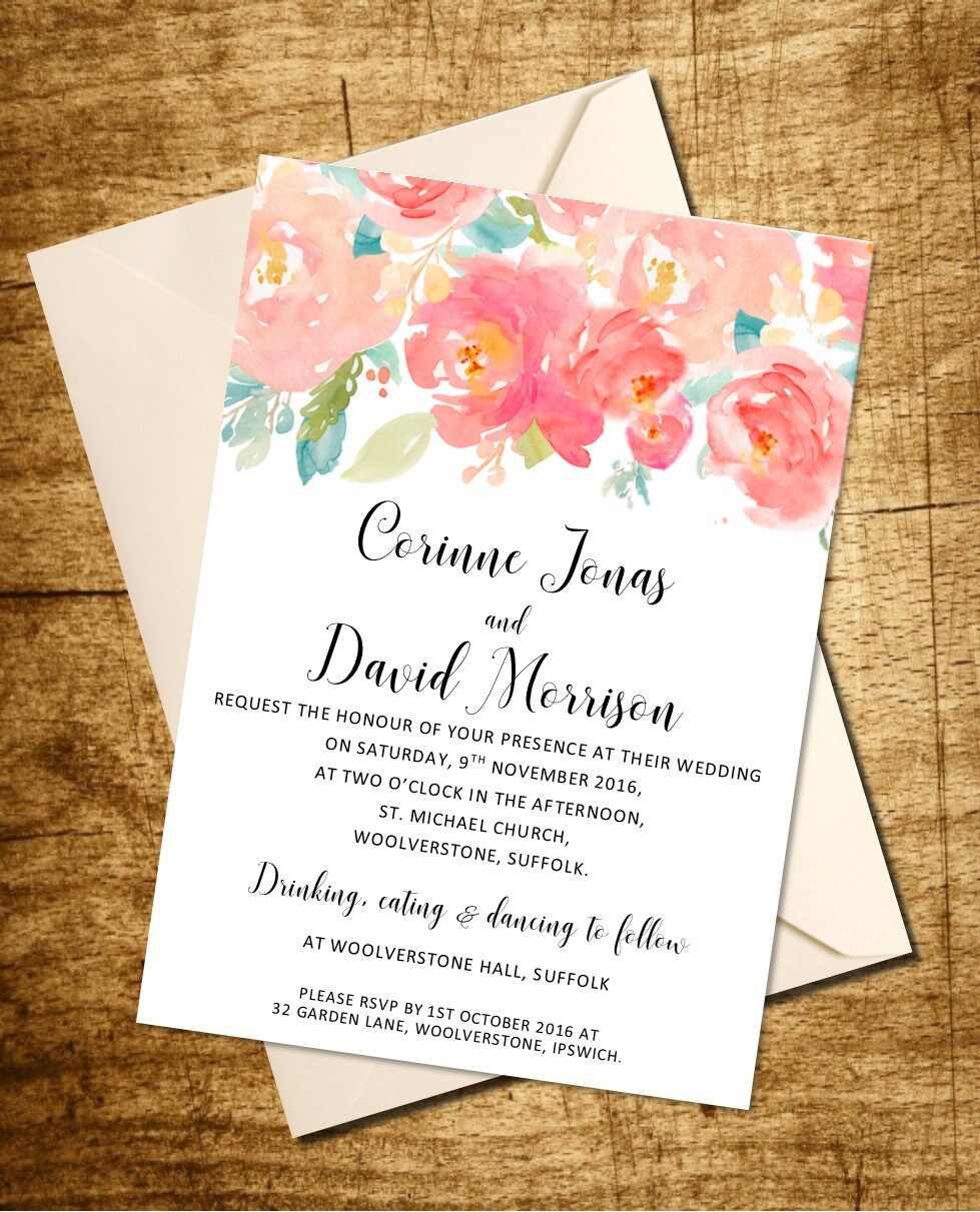 Floral invitation "Corinne"