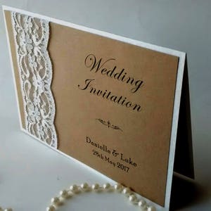 Faire-part de mariage rustique, faire-part plié « Danielle »