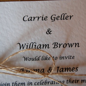 Rustic wedding party invitation, Carrie jute image 2