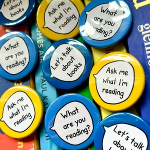 Book Lover Bookworm Pin Badge Button Gift Set Trio image 2