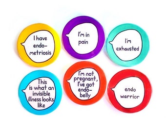Endometriosis Kit - Set of 6 Pin Badge Buttons