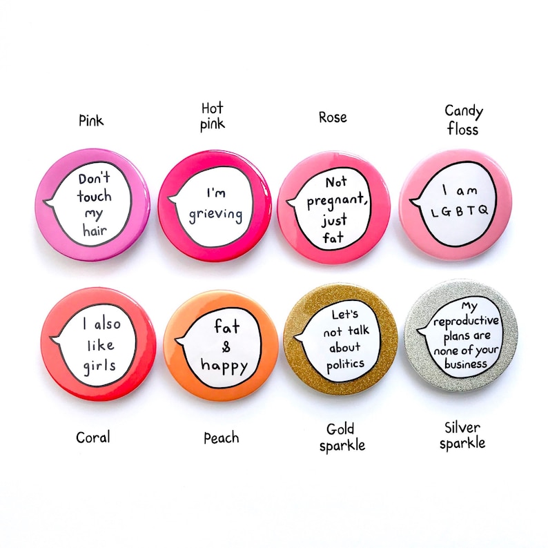 Custom Pin Badge Choose your own colour and wording image 6