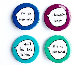 Insomnia Kit - Pin Badge Button Set of 4