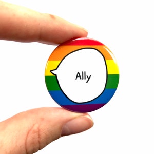 LGBTQ Ally Pin Badge Button. LGBT Pride. image 2