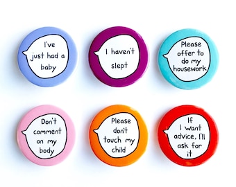 New Parent Kit - Set of 6 Pin Badge Buttons