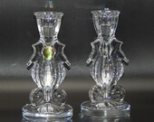 Waterford Seahorse Candlesticks Pair of Single Lite Crystal Candle Holders Set of 2 Waterford Candle Holders Beach Decor Mermaid