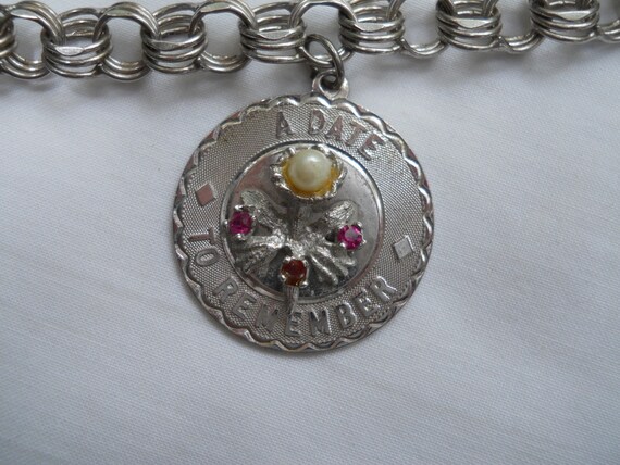 Sterling Charm Bracelet A Date To Remember Mother… - image 2