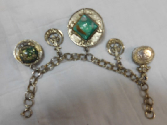 Vintage Confetti Lucite Charm Bracelet - image 4