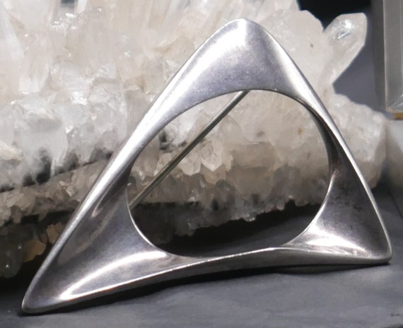 Georg Jensen Henning Koppel #375 Sterling Triangle Brooch With 