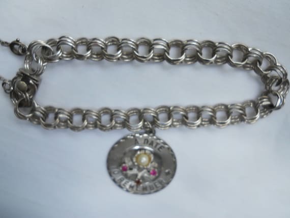 Sterling Charm Bracelet A Date To Remember Mother… - image 1