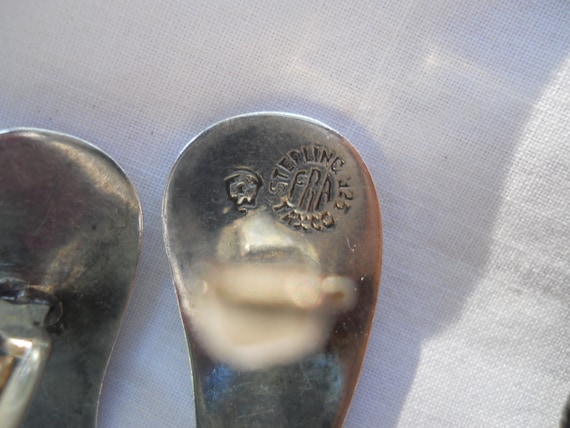 Cuff Links Sterling Abalone Taxco - image 4