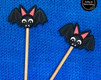 Batty For You Halloween Bat Stitch Stoppers Knitting Needle Point Protectors 1 Pair