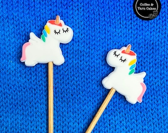 Rainbow Unicorn Stitch Stoppers Knitting Needle Point Protectors 1 Pair