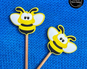 Bumbling Bees Stitch Stoppers Knitting Needle Point Protectors 1 Pair