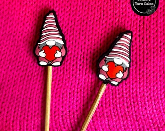 The Love Collection Heart Gnomes Gonks Stitch Stoppers Knitting Needle Point Protectors 1 Pair