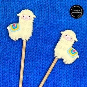 Adorable Alpaca Stitch Stoppers Knitting Needle Point Protectors 1 Pair image 1