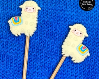 Adorable Alpaca Stitch Stoppers Knitting Needle Point Protectors 1 Pair