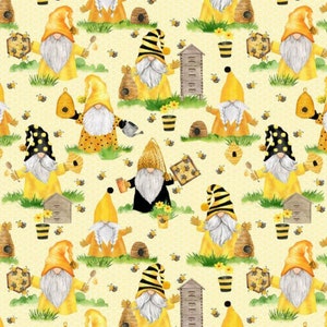 Beekeeper Gnomes Home is Where My Honey Is Bees Gonk Zipped Project Bag Large Size Knitting Crochet Crafts image 4