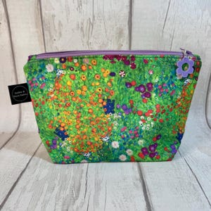Flower Garden Floral Project Bag - Small/Sock Size - Knitting Crochet Crafts
