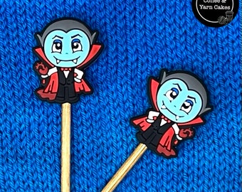 Count Dracula Vampire Halloween Stitch Stoppers Knitting Needle Point Protectors 1 Pair