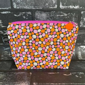 Pumpkin Carving Halloween Spooky Zipped Project Bag - Small Sock Size - Knitting Crochet Crafts