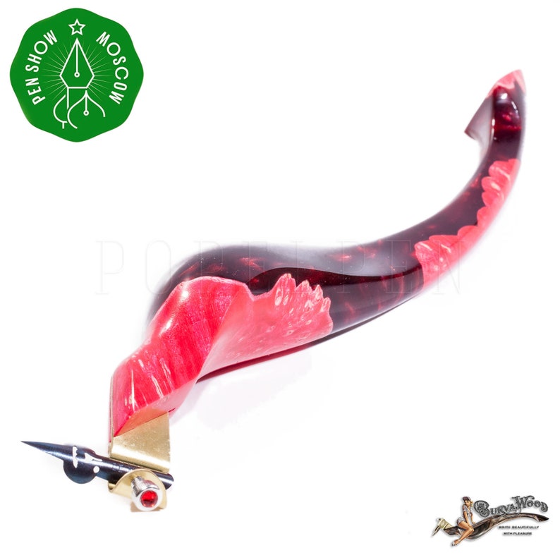 GARNET Ergonomic Oblique pen holder Christmas calligraphy Pointed Pen Script Spencerian Copperplate Penmanship