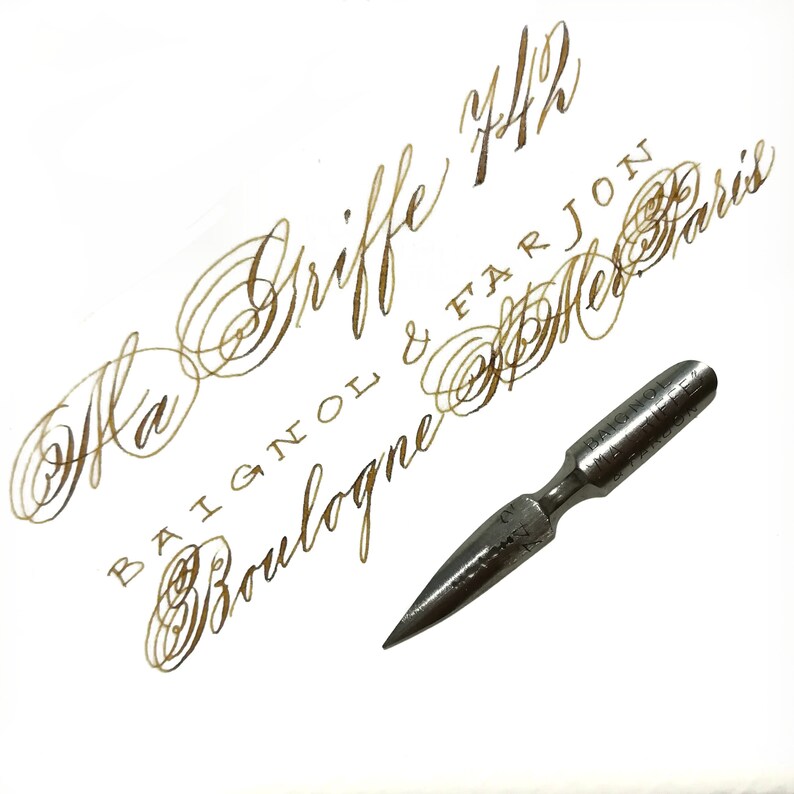 Baignol /& Farjon Ma Griffe 742 Vintage nib modern calligraphy Styles of Pointed Pen Script Spencerian Copperplate Penmanship