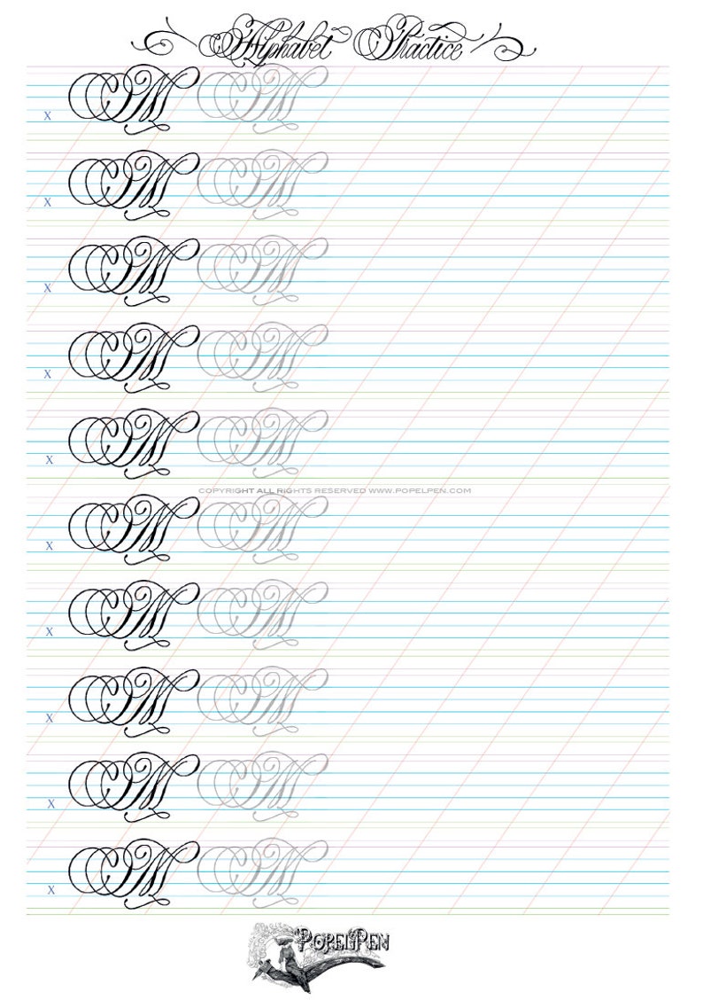 calligraphy font download practice sheets italic hand