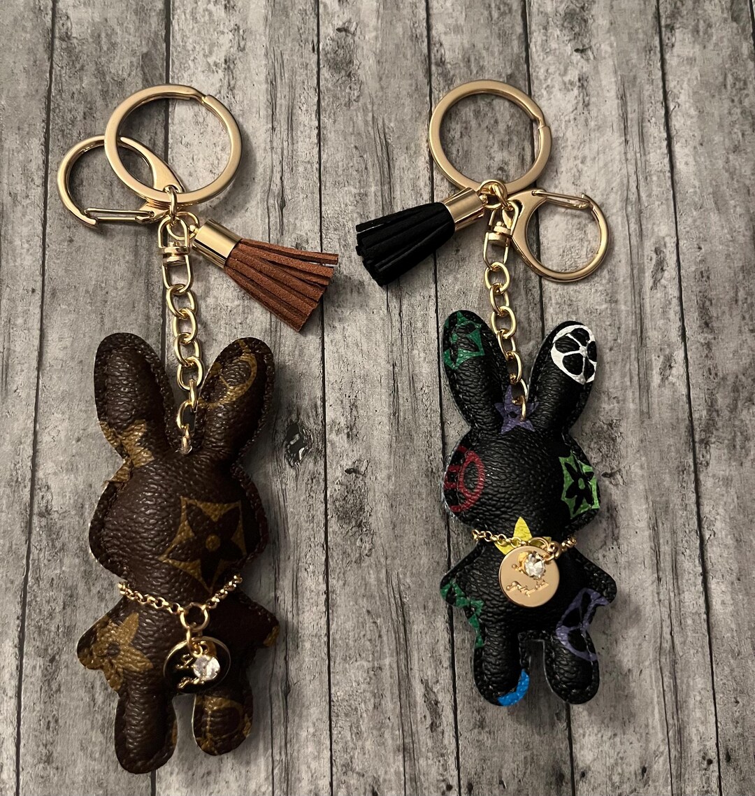 Bon The Rabbit Keychain Flower Bunny Keychain, Bunny Keychain, Purse Charms, Bunny Purse Charm ...