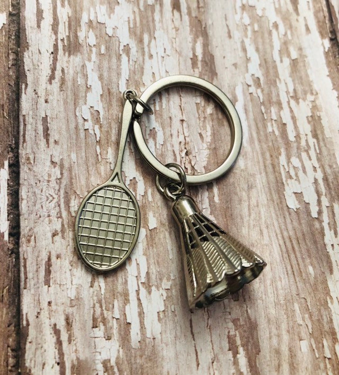 Badminton Racket and Birdie Keychain, Badminton Keychain, Unisex Gifts