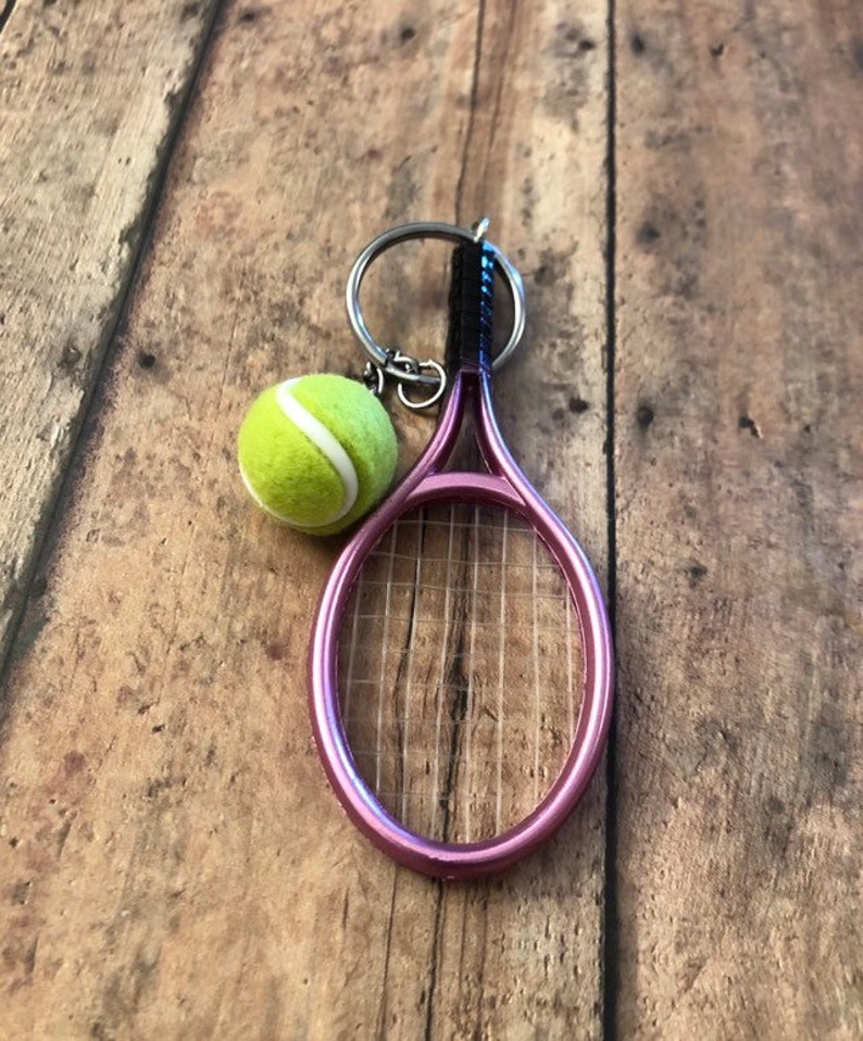 Tennis racket and tennis ball keychain tennis keychain Etsy