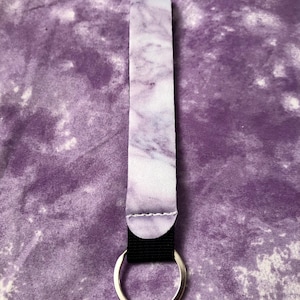 Tie-dye purple keychain, fob wristlet keychain, unisex gifts, fob sporty keychains
