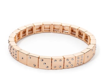 Lucky Dice Beaded Stretch Bracelet: Women's Charm Jewelry