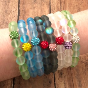 Mermaid bracelets, frosted aurora beaded bracelet, lucky charm, spiritual jewelry, gifts, women&#39;s bracelets