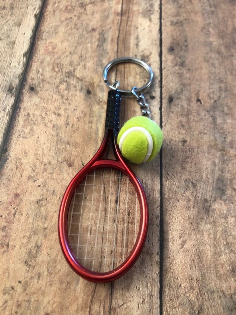 Tennis racket and tennis ball keychain tennis keychain Etsy
