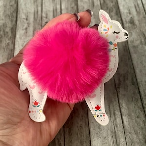 Pom Pom keychain, Pom Pom Alpaca keychain,  key charms, Pom Pom purse charm keychains, gifts, keychains
