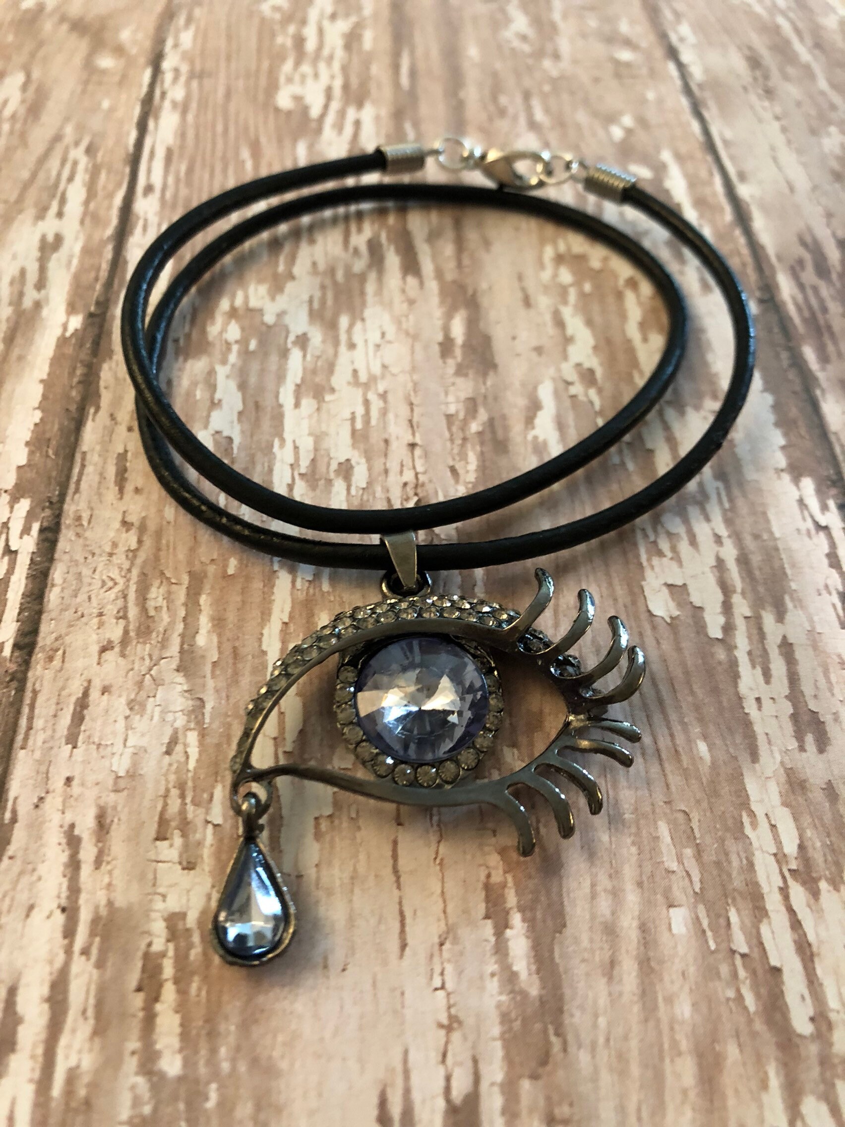 Evil Eye necklace evil eye necklace with tear drop on a Etsy